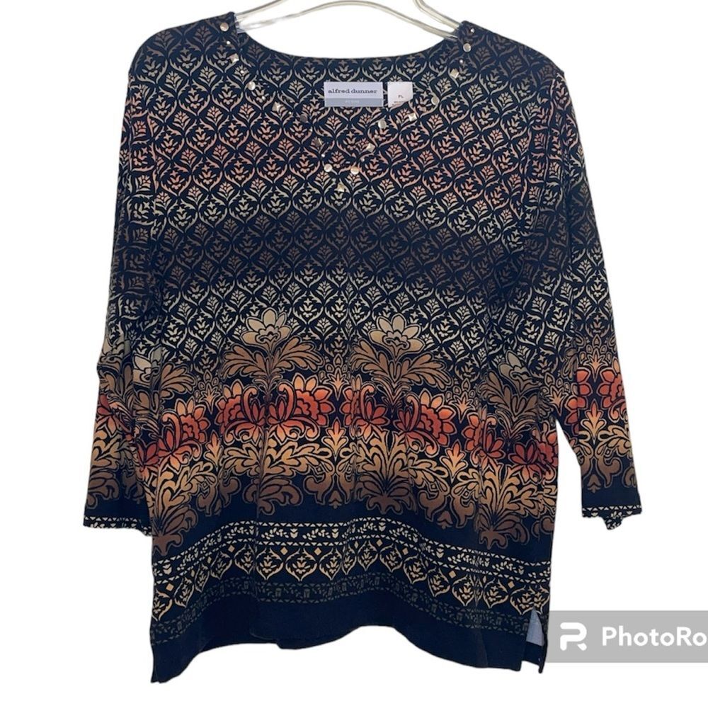 Alfred Dunner - Cool Print in Black & Neutral Browns, Petite Large